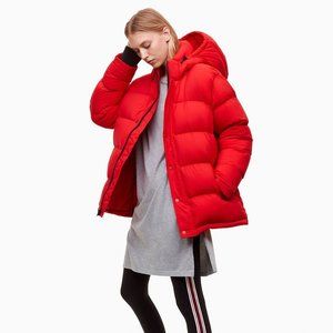 Aritzia TNA Super Puff Jacket Red XS